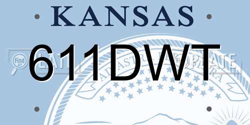 611DWT Kansas License Plate