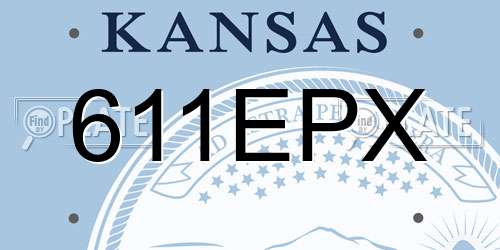 611EPX Kansas License Plate