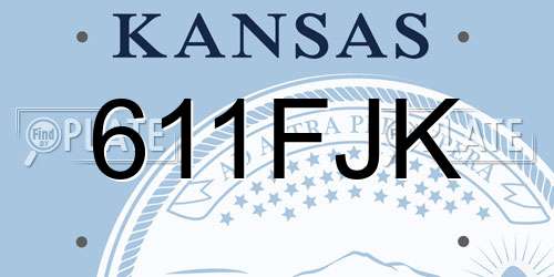611FJK Kansas License Plate