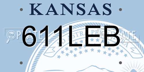 611LEB Kansas License Plate