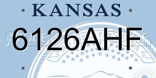6126AHF Kansas License Plate