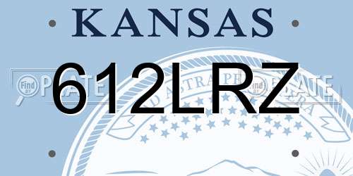 612LRZ Kansas License Plate