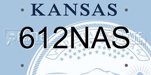 612NAS Kansas License Plate