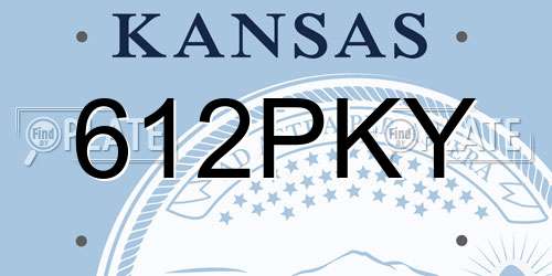 612PKY Kansas License Plate
