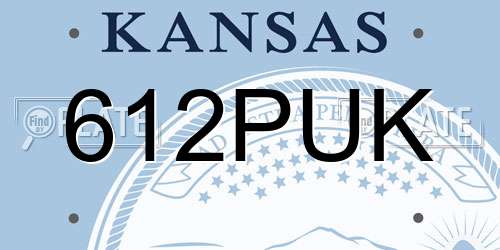 612PUK Kansas License Plate