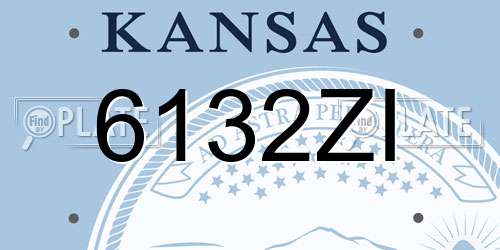 6132ZI Kansas License Plate