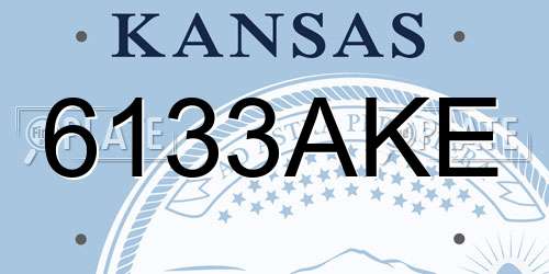6133AKE Kansas License Plate