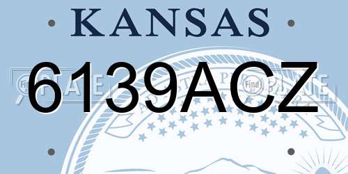 6139ACZ Kansas License Plate