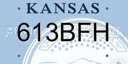613BFH Kansas License Plate