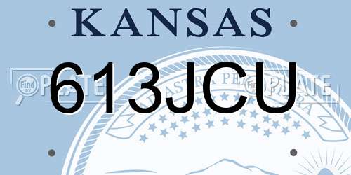613JCU Kansas License Plate