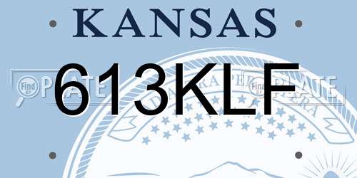 613KLF Kansas License Plate