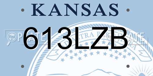 613LZB Kansas License Plate