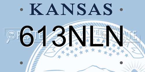 613NLN Kansas License Plate
