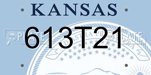 613T21 Kansas License Plate