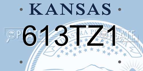 613TZ1 Kansas License Plate