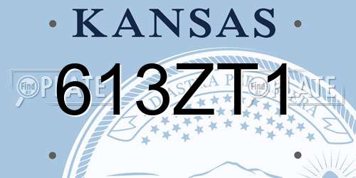 613ZT1 Kansas License Plate