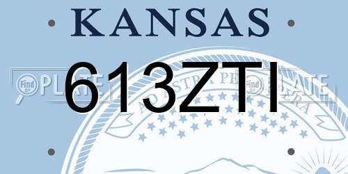 613ZTI Kansas License Plate