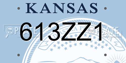 613ZZ1 Kansas License Plate