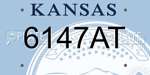 6147AT Kansas License Plate