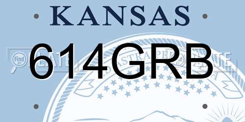 614GRB Kansas License Plate