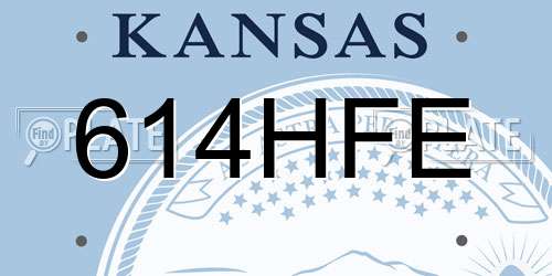 614HFE Kansas License Plate