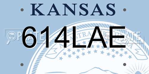 614LAE Kansas License Plate