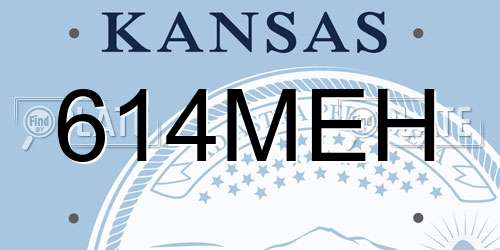 614MEH Kansas License Plate