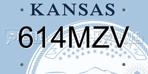 614MZV Kansas License Plate