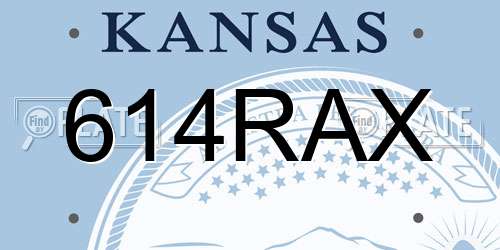 614RAX Kansas License Plate