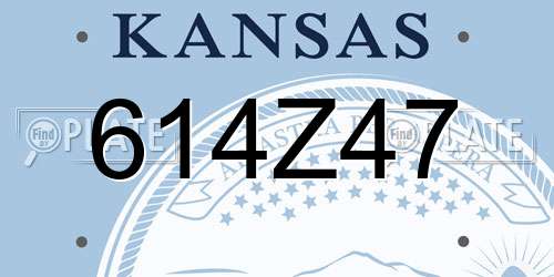 614Z47 Kansas License Plate