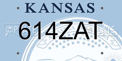 614ZAT Kansas License Plate