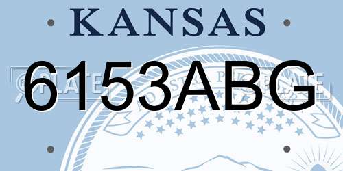 6153ABG Kansas License Plate