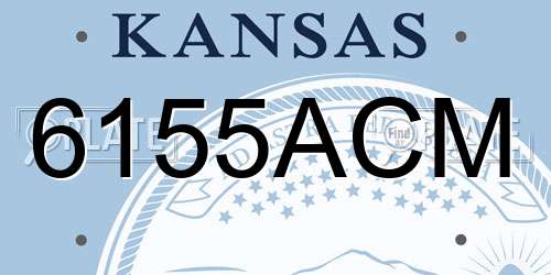 6155ACM Kansas License Plate