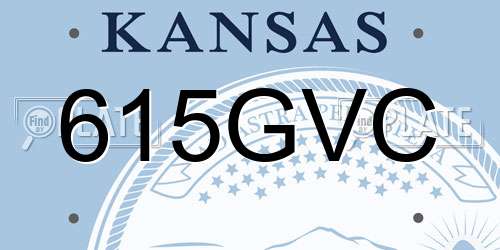 615GVC Kansas License Plate