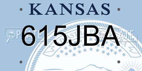 615JBA Kansas License Plate