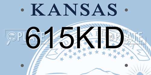 615KID Kansas License Plate