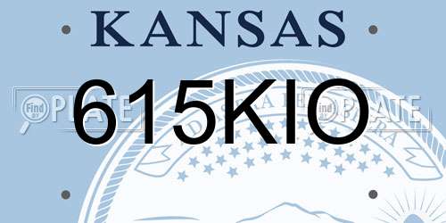 615KIO Kansas License Plate