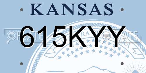 615KYY Kansas License Plate