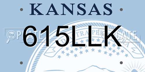615LLK Kansas License Plate