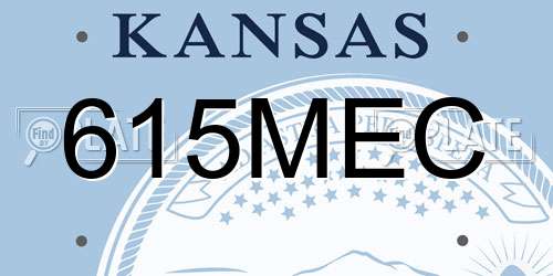 615MEC Kansas License Plate