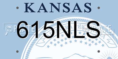 615NLS Kansas License Plate