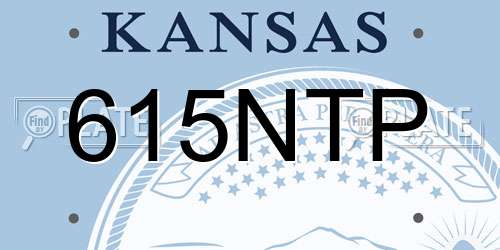 615NTP Kansas License Plate