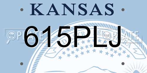 615PLJ Kansas License Plate