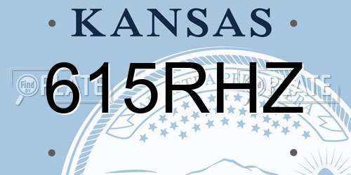 615RHZ Kansas License Plate