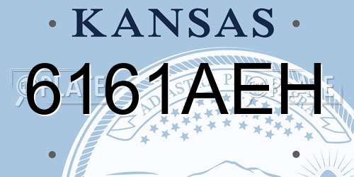 6161AEH Kansas License Plate