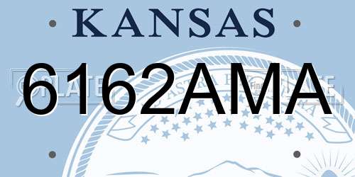 6162AMA Kansas License Plate