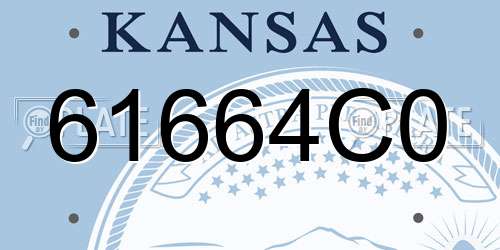 61664C0 Kansas License Plate