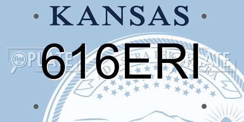 616ERI Kansas License Plate