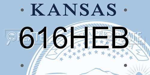 616HEB Kansas License Plate