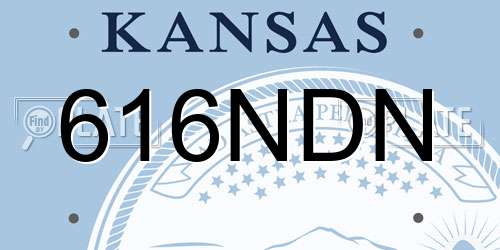 616NDN Kansas License Plate
